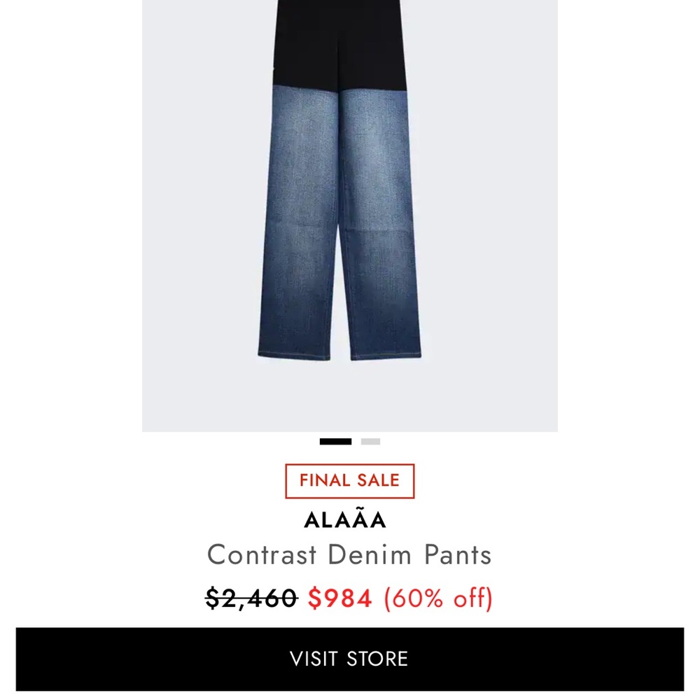Alaia contrast denim pants